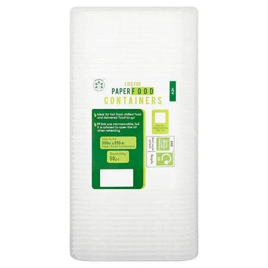 Ecopac 50 Lids for Paper Food Containers – 3 x 50s