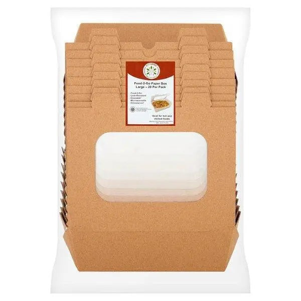 CaterPro Premium 30 Kraft Food Pots with Plastic PP Lids 681ml – 1 x 30s