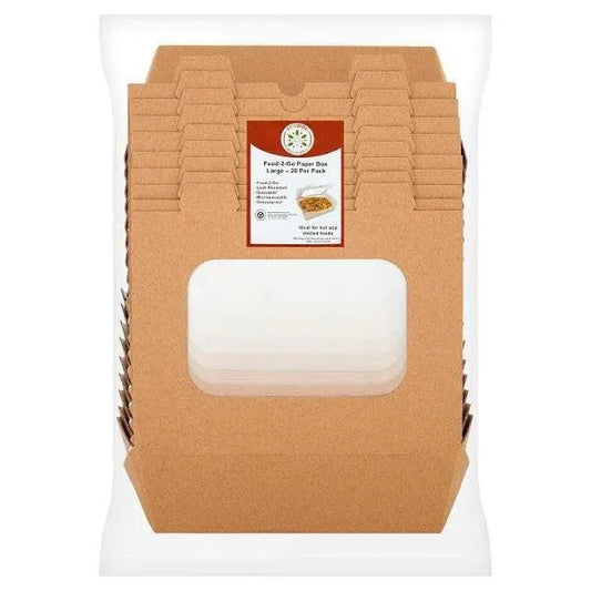 CaterPro Premium 30 Kraft Food Pots with Plastic PP Lids 681ml – 6 x 30s