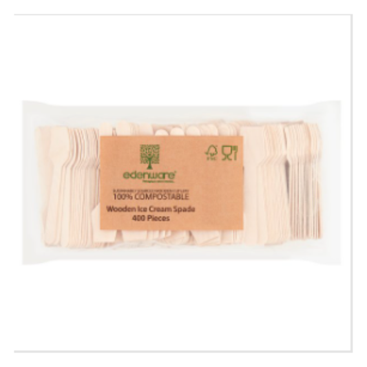 Edenware 4000 Wooden Ice Cream Spade – 10 x 400pk