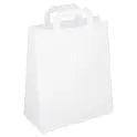 FyNite Large White Block Bottom Take-Away Food Bags - 250mm x 140mm x 295mm (100 pieces) – 1 x 100s