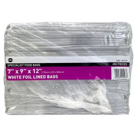 FyNite White Foil Lined Bags 7" x 9" x 12" 450 Pieces – 1 x 450pk