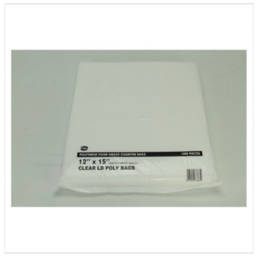 FyNite 1000 Clear Polythene Food Grade Counter Bags 12" x 15" – 4 x 1000pk