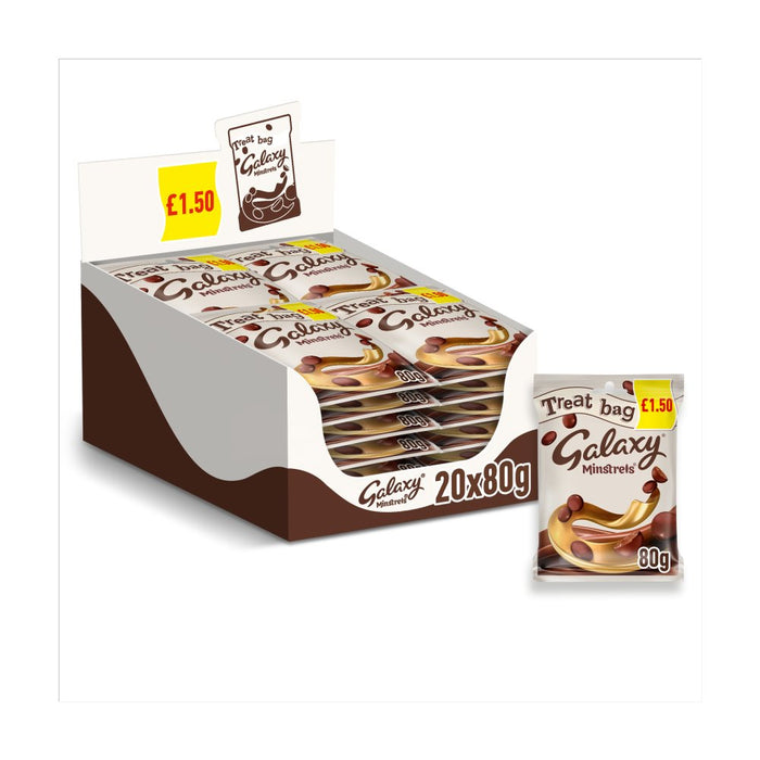 Galaxy Minstrels Milk Chocolate Buttons Treat Bag £1.50 PMP 80g – 20 x 80g