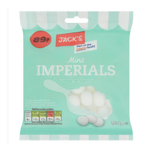 Jack's Mint Imperials 140g – 12 x 140g
