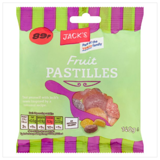 Jack's Fruit Pastilles 140g – 10 x 140g