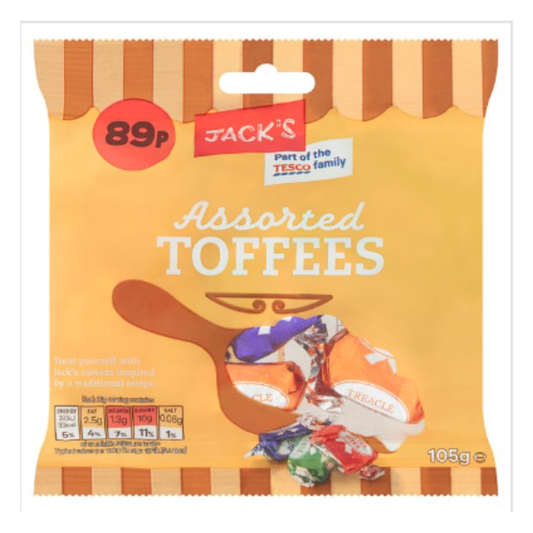 Jack's Assorted Toffees 105g – 12 x 105g