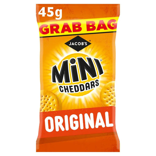 Jacob's Mini Cheddars Original Baked Snacks Grab Bag 45g – 30 x 45g