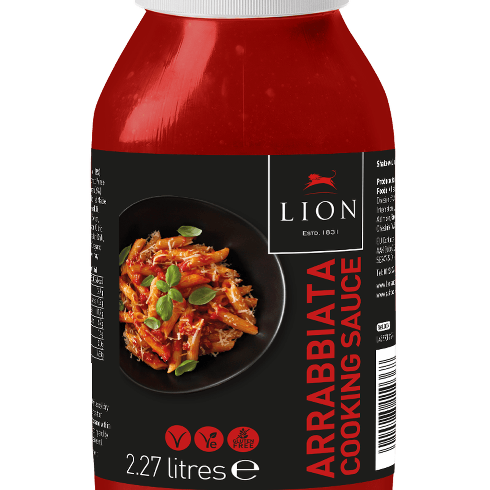 Lion Arrabbiata Cooking Sauce 2.27 Litre Foodservice Size 1 x 2.27 Ltr Suitable For Pizza Bases Pasta Dishes