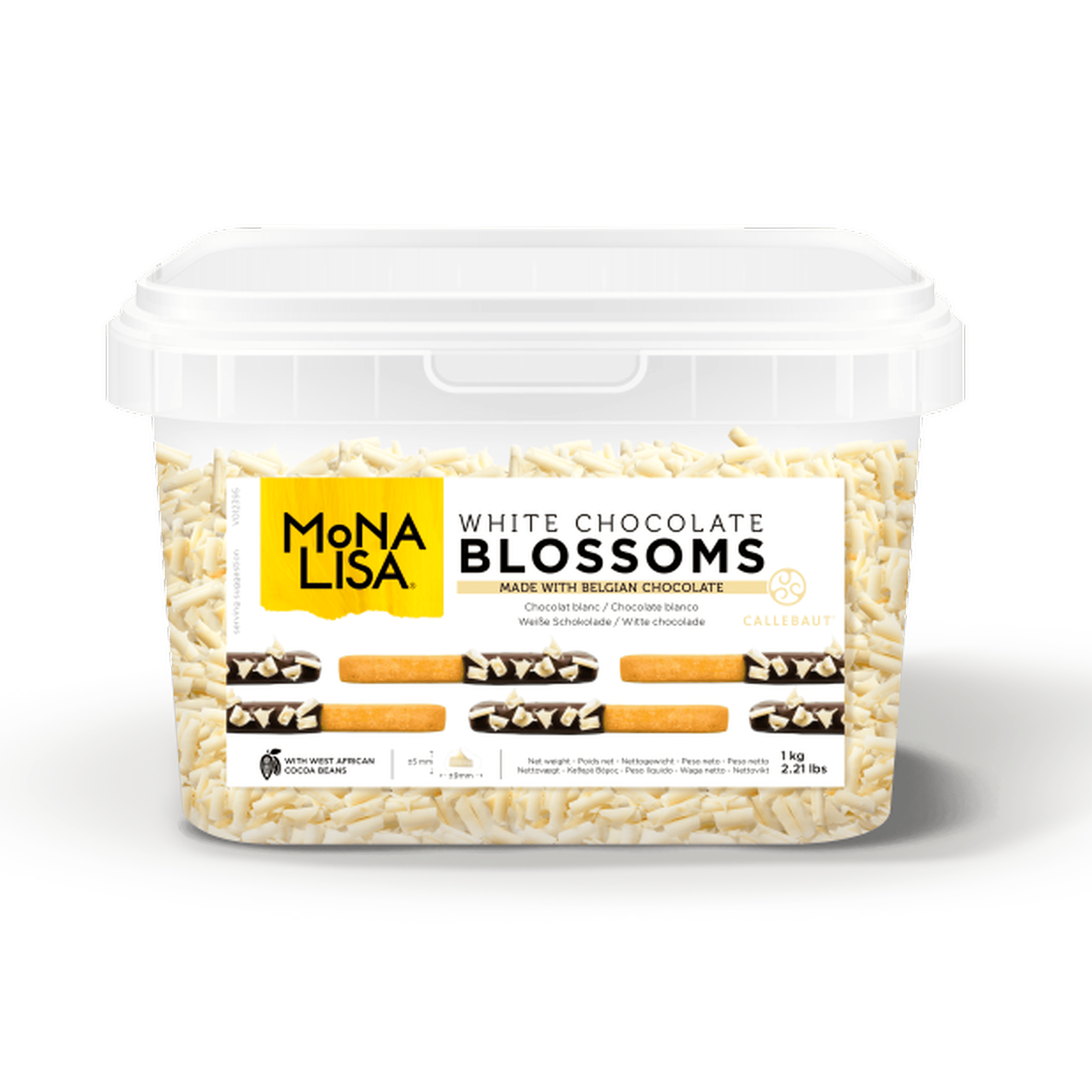 Mona Lisa White Chocolate Blossoms 1kg Pack 1 x 1kg Suitable For Retail Kitchens And Foodservice