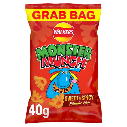 Walkers Monster Munch Sweet & Spicy Snacks Crisps £1.25 RRP PMP 72g – 18 x 72g