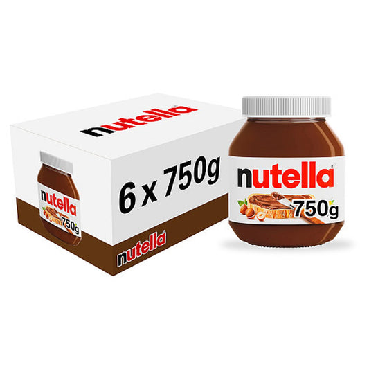 Nutella Hazelnut Chocolate Spread Jar 750g – 6 x 750g