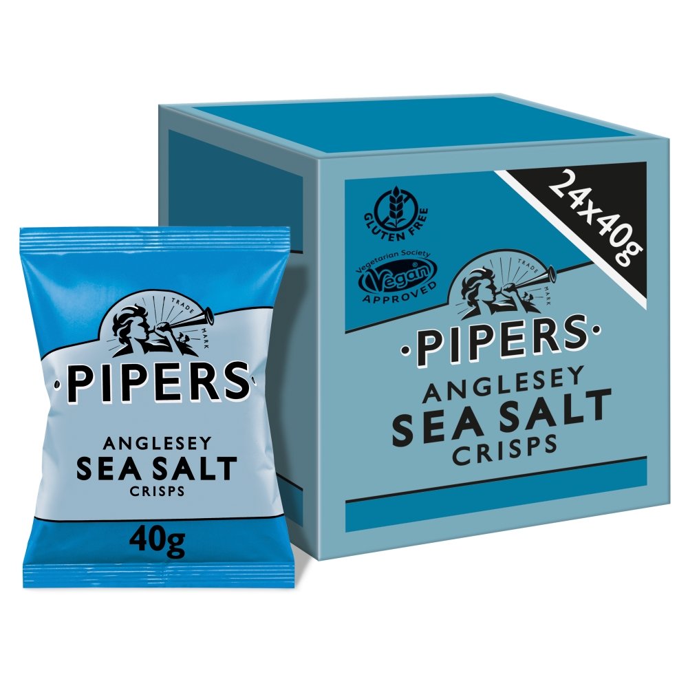 Pipers Anglesey Sea Salt Crisps Grab Bag 40g – 24 x 40g