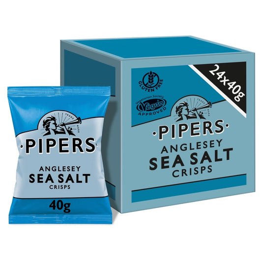 Pipers Anglesey Sea Salt Crisps Grab Bag 40g – 24 x 40g