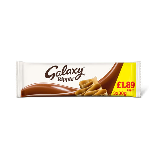 Galaxy Ripple Milk Chocolate Snack Bars Multipack £1.89 PMP 3x30g – 29 x 3pk