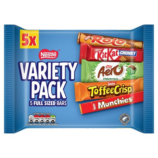 Nestlé Variety Milk Chocolate Bar Multipack 218g – 12 x 5pk