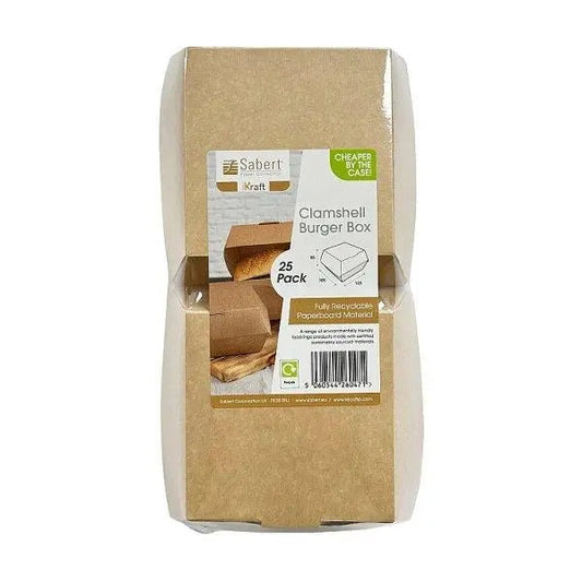 Simply Kraft Medium Clam Burger Box – 10 x 25pk