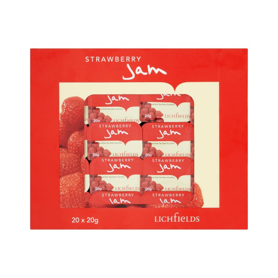 Lichfields Strawberry Jam Individual Portions 20 x 20g