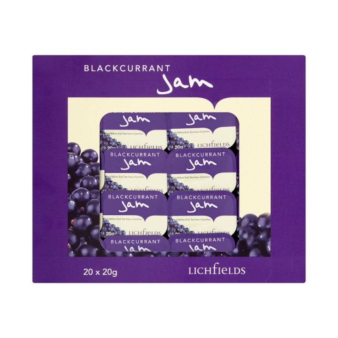 Lichfields Blackcurrant Jam Individual Portions 20 x 20g