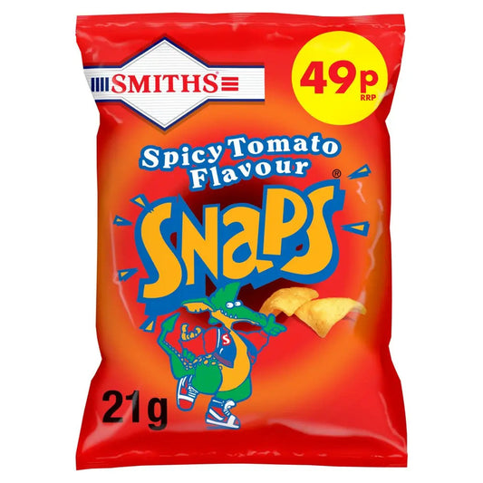 Smiths Snaps Spicy Tomato Snacks Crisps 49p RRP PMP 21g – 30 x 21g