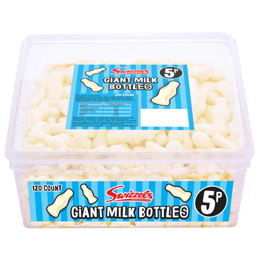 Swizzels Giant Milk Bottles 120ct Sweet Tub – 1 x 120pk