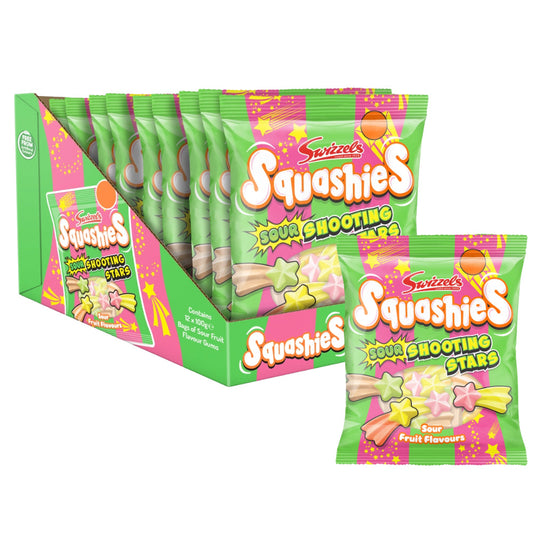 Swizzels Squashies Sour Shooting Stars 100g – 12 x 100g
