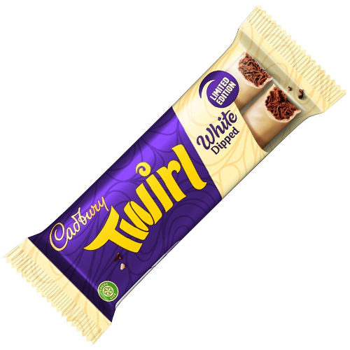 Cadbury Twirl White Dipped Chocolate Bar 43g – 48 x 43g