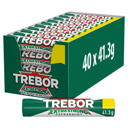 Trebor Extra Strong Peppermint Mints Roll 41.3g – 40 x 41.3g