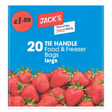 Jack's 40 Tie Handle Food & Freezer Bags Medium – 10 x 40pk