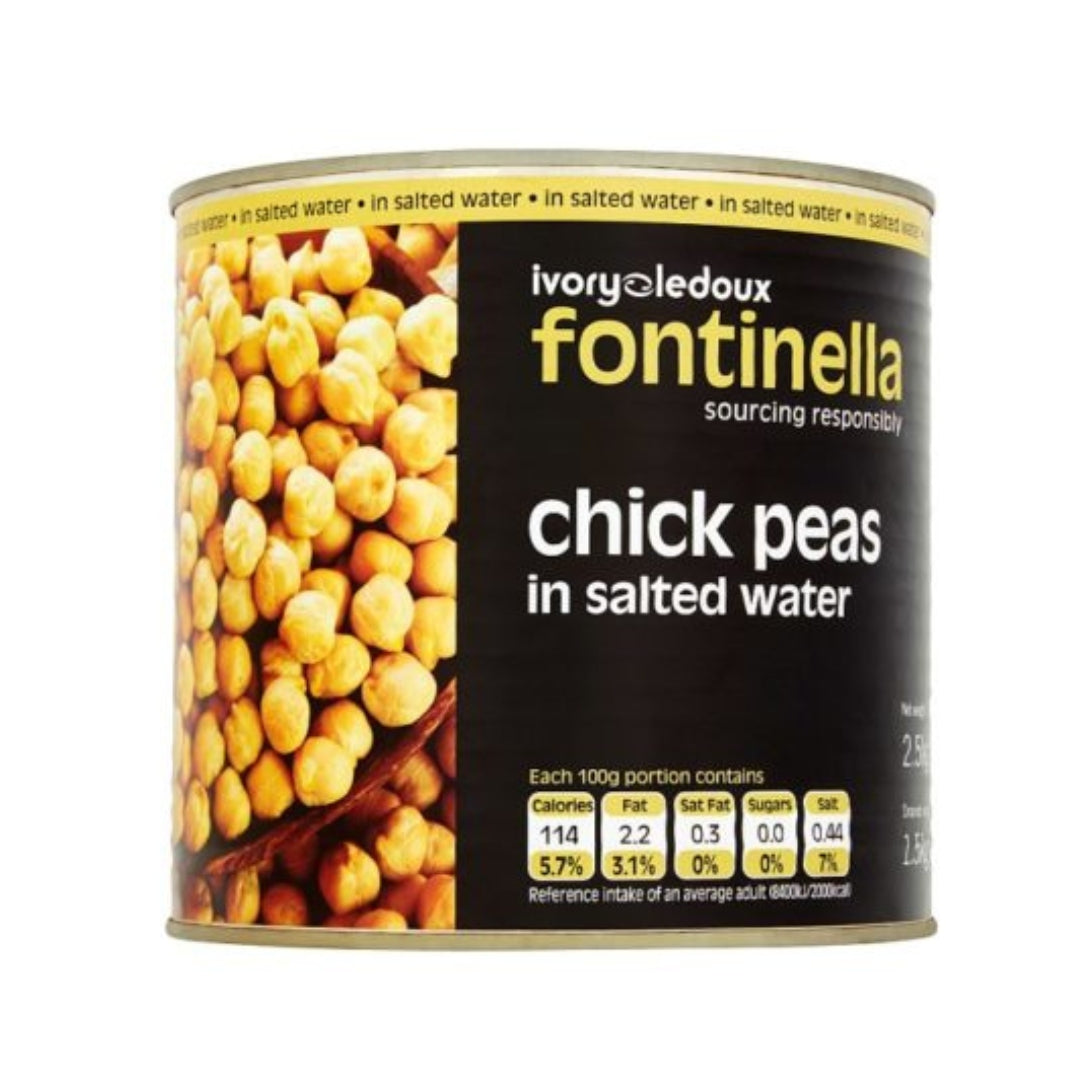 Fontinella Chickpeas In Salted Water 2.55kg Bulk Case Of 6 For Professional Kitchens