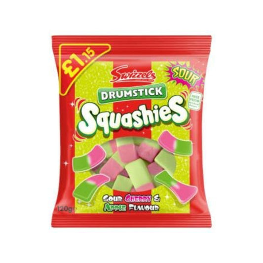 Swizzels Squashies Sour Cherry & Apple 120g PMP – 12 x 120g