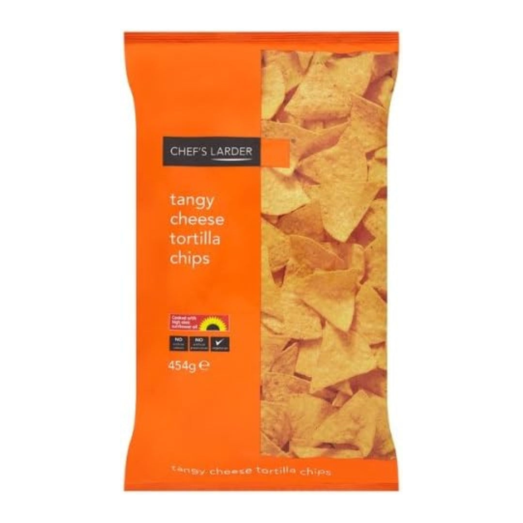 Chef's Larder Tangy Cheese Tortilla Chips 454g – 6 x 454g