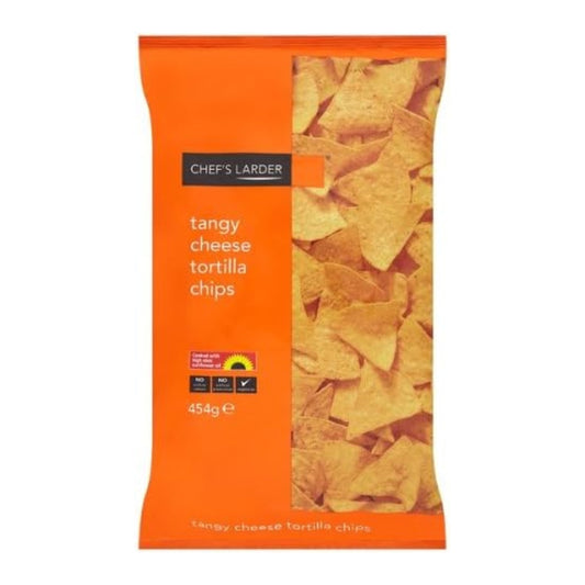 Chef's Larder Tangy Cheese Tortilla Chips 454g – 6 x 454g