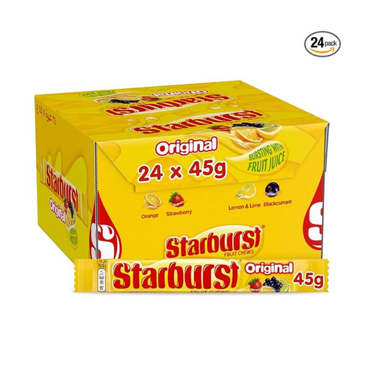 Starburst Vegan Chewy Fruit Flavoured Sweets 45g – 24 x 45g