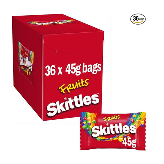 Skittles Vegan Chewy Sweets Fruit Flavoured Bag 45g – 36 x 45g