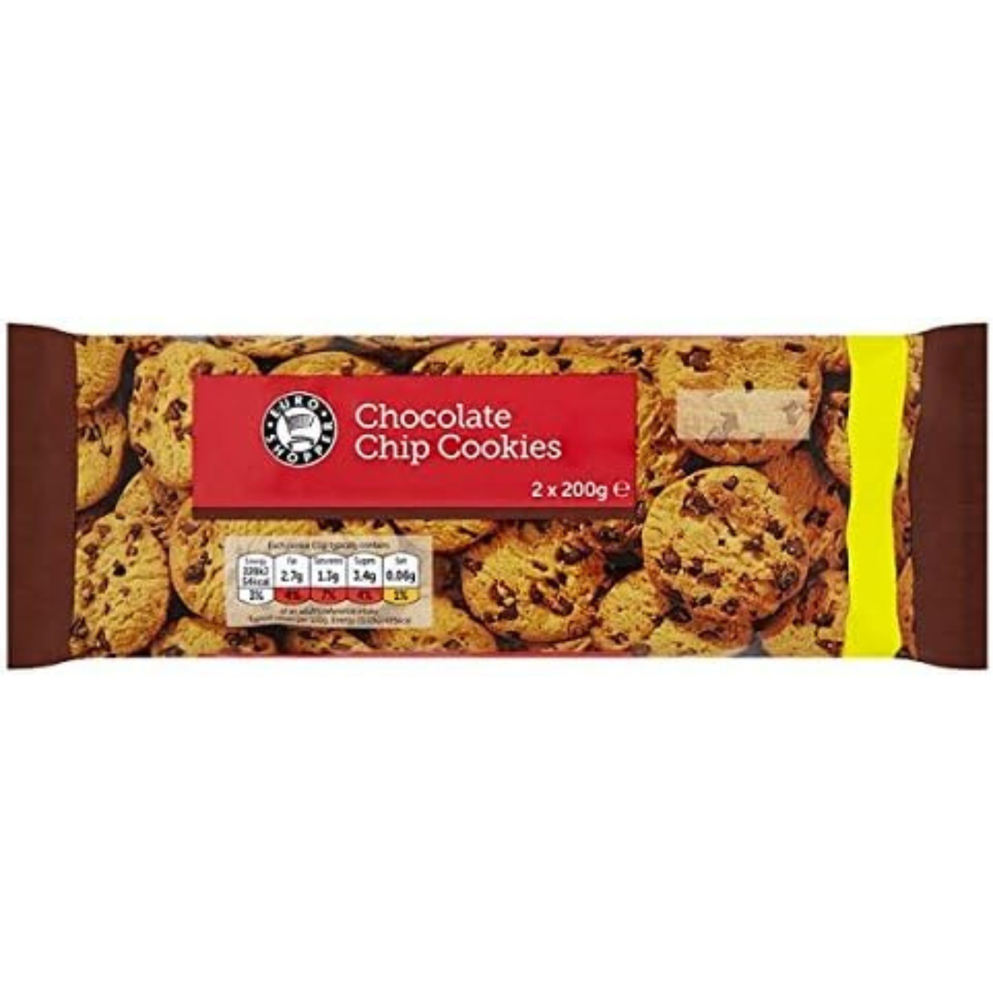 Euro Shopper Cookies Chocolate Chip 200g x2 Foodservice Case of 12 x 400g Bulk Multi Pack