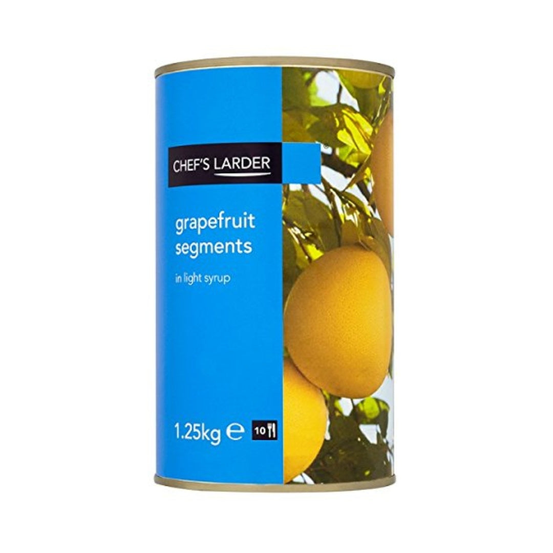 Chef's Larder Grapefruit Segments Light Syrup 1.2kg Single Pack For Kitchen And Retail Use