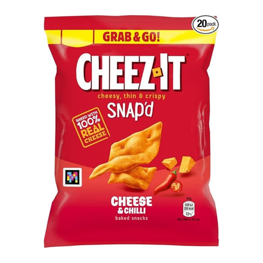 Cheez-It Cheese & Chilli Thin & Crispy Baked Snacks 40g – 20 x 40g