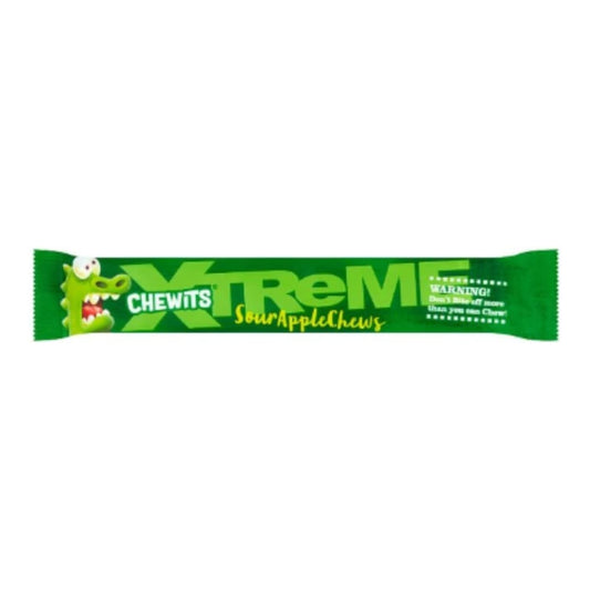 Chewits Xtreme Extreme Sour Apple Chews 34g – 24 x 34g