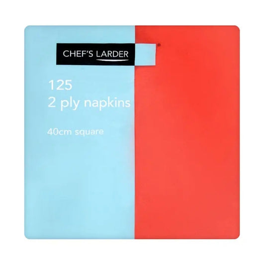 Chef's Larder 125 2 Ply Red Napkins 40cm Square – 1 x 125s