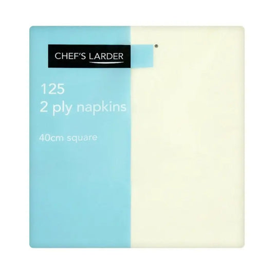 Chef's Larder 125 2 Ply Cream Napkins 40cm Square – 10 x 125s