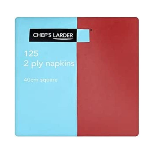 Chef's Larder 125 2 Ply Burgundy Napkins 40cm Square – 10 x 125s