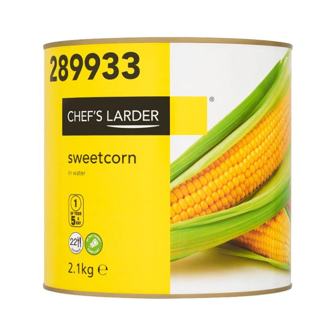 Chef's Larder Sweetcorn In Water 2.1kg 3 x 2.1kg Multi Pack for Retail Kitchens Foodservice