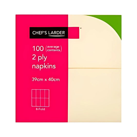 Chef's Larder 100 Napkins Champagne 2 Ply – 20 x 100pk