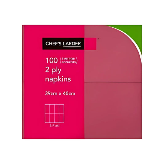 Chef's Larder 100 Napkins Bordeaux 2 Ply – 1 x 100pk
