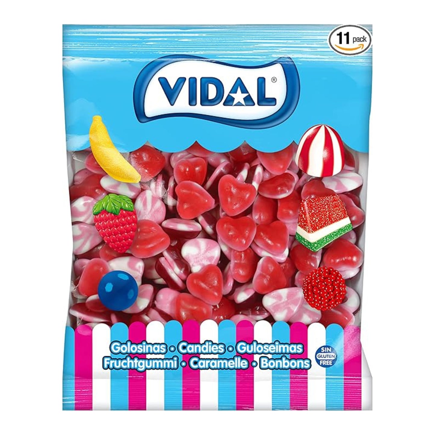 Vidal Twist Hearts Candies 1kg – 6 x 1kg