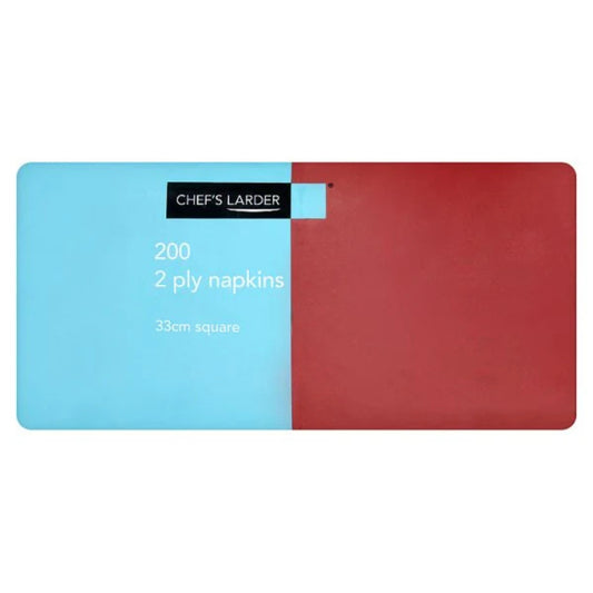 Chef's Larder 200 2ply Burgundy Napkins 33cm Square – 10 x 200s