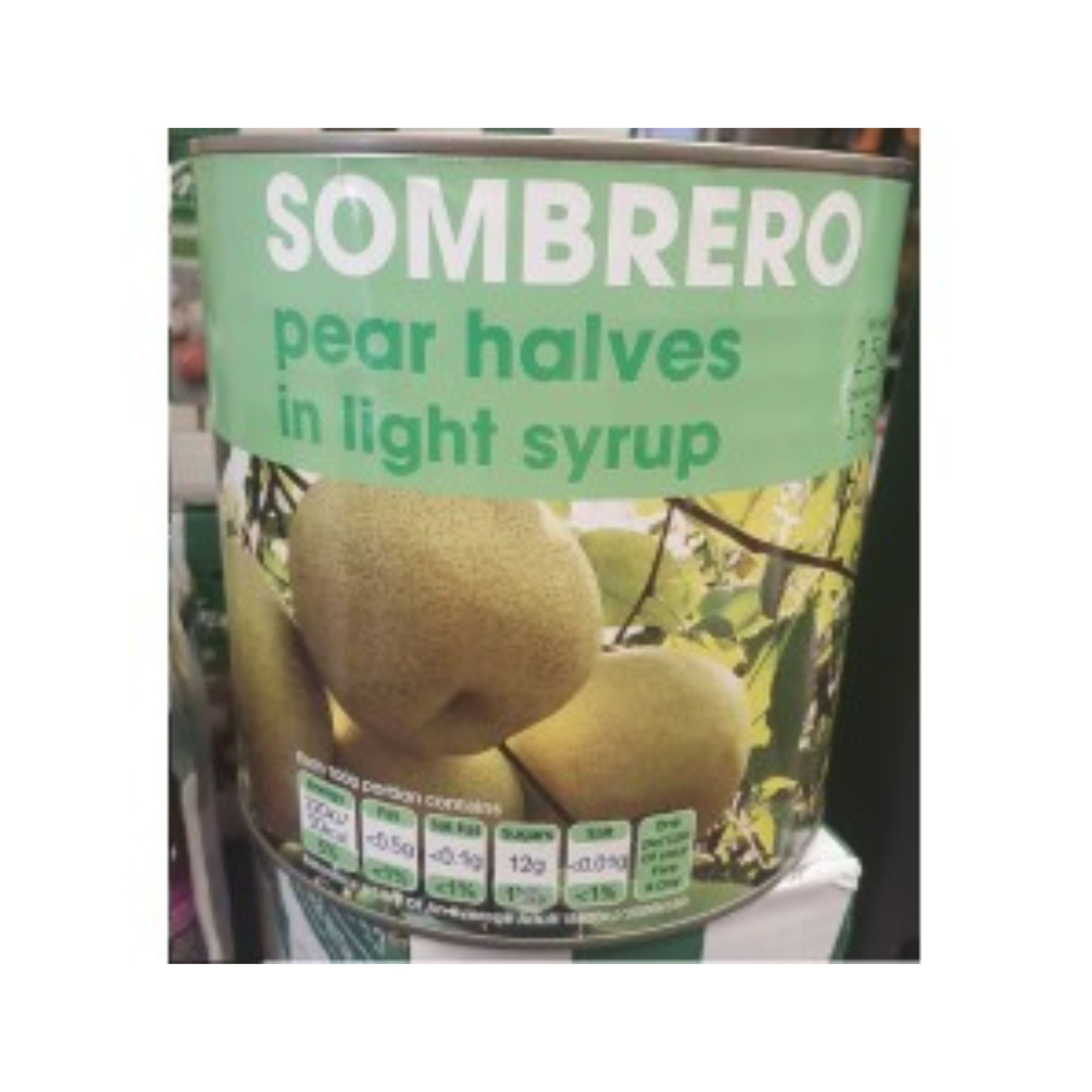 Sombrero Pear Halves Light Syrup 2.5kg Case Of 6 For Retail Kitchens And Catering Foodservice