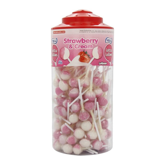 Vidal Lotta Lollies 150 Lollipops Strawberry Lemon-Orange Flavour – 6 x 150pk