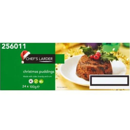 Chef's Larder 24 Mini Christmas Puddings 24 x 100g – 1 x 24x100g
